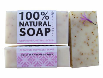 Picture of Soap Bar - Natural - Geranium Poppy Seed Scrub - African Bliss